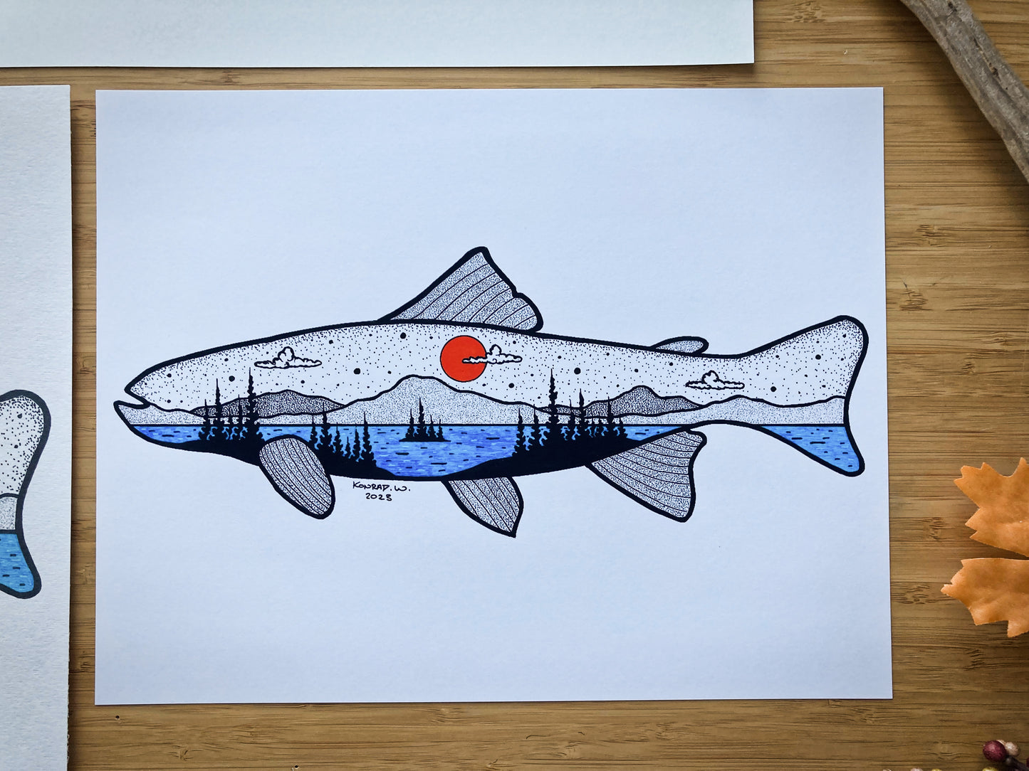 Lake Trout - Pen and Ink PRINT