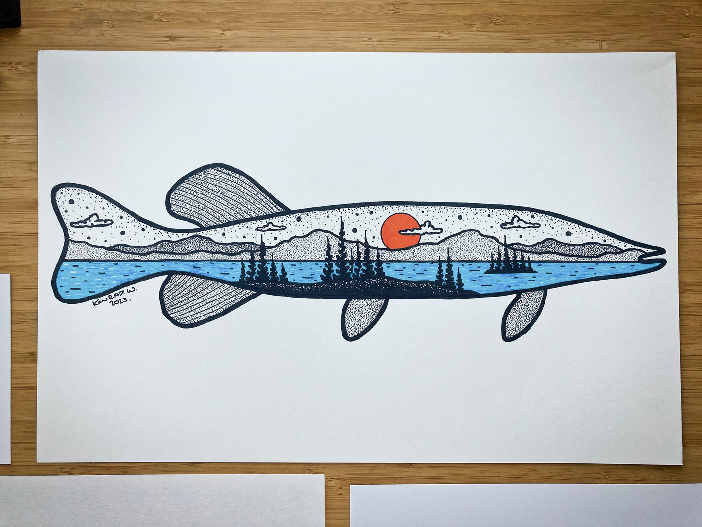 Pike - Pen and Ink PRINT