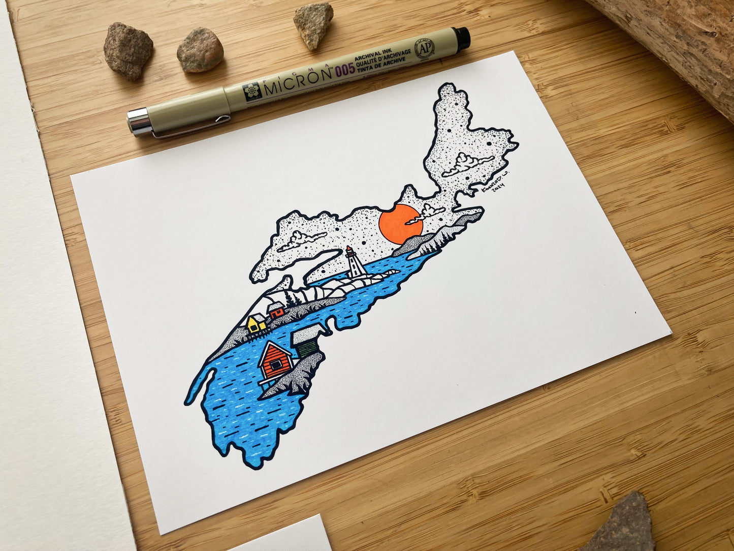 The Province of Nova Scotia - Pen and Ink PRINT