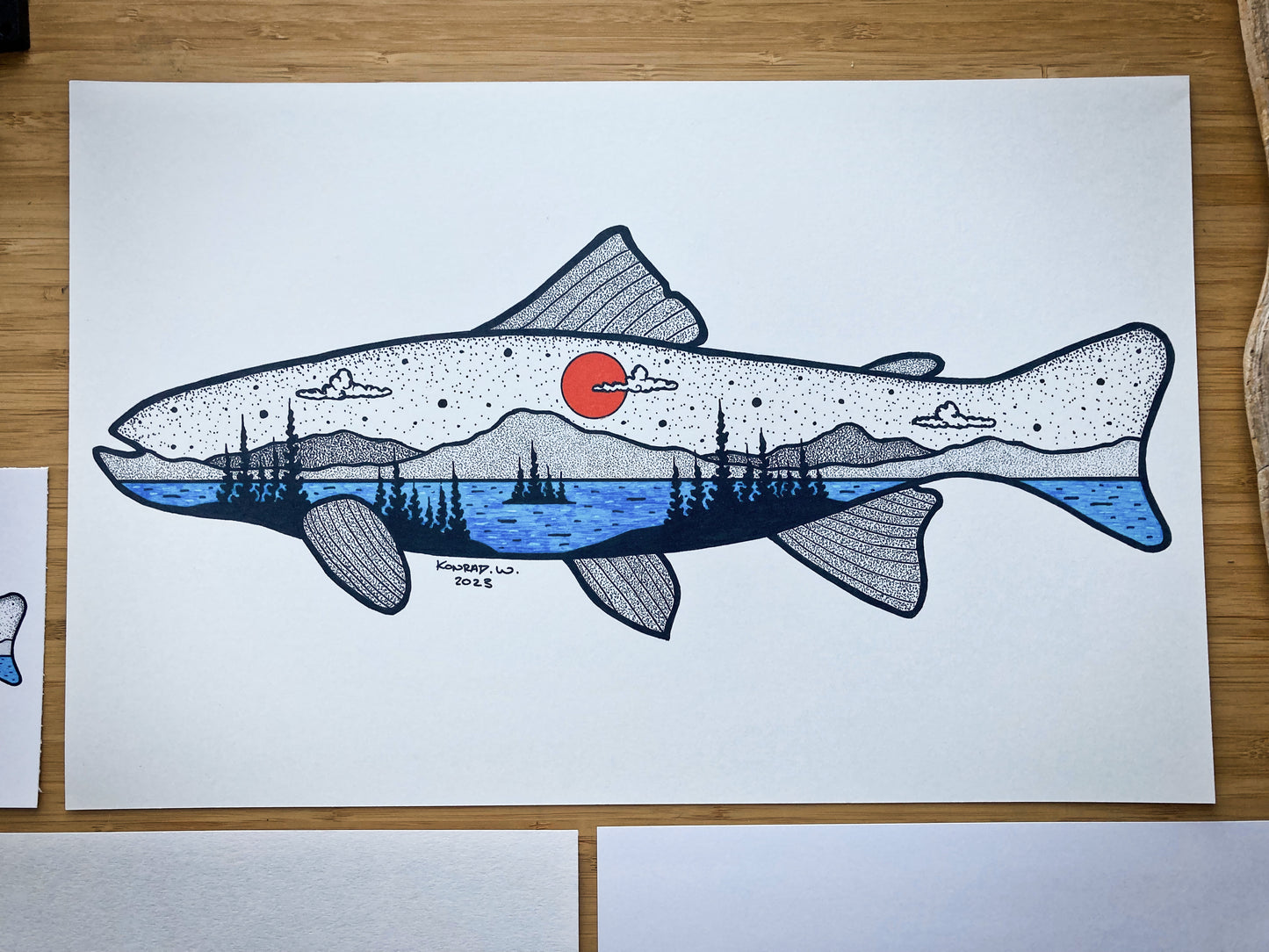 Lake Trout - Pen and Ink PRINT