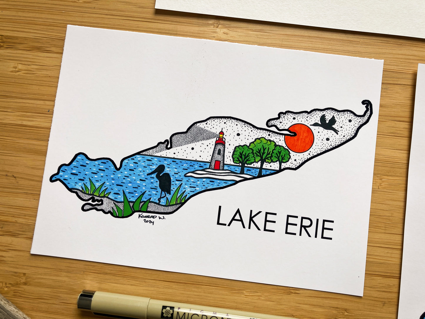 Lake Erie - Pen and Ink PRINT