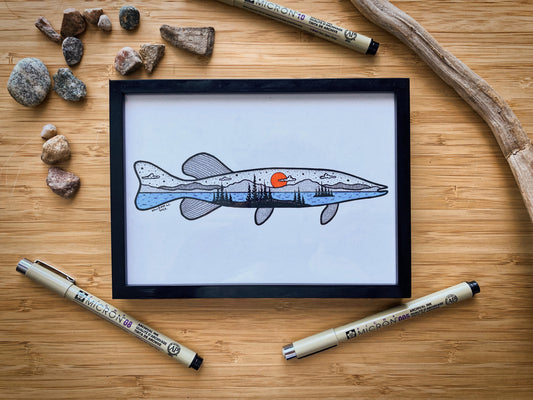 Pike - Pen and Ink PRINT