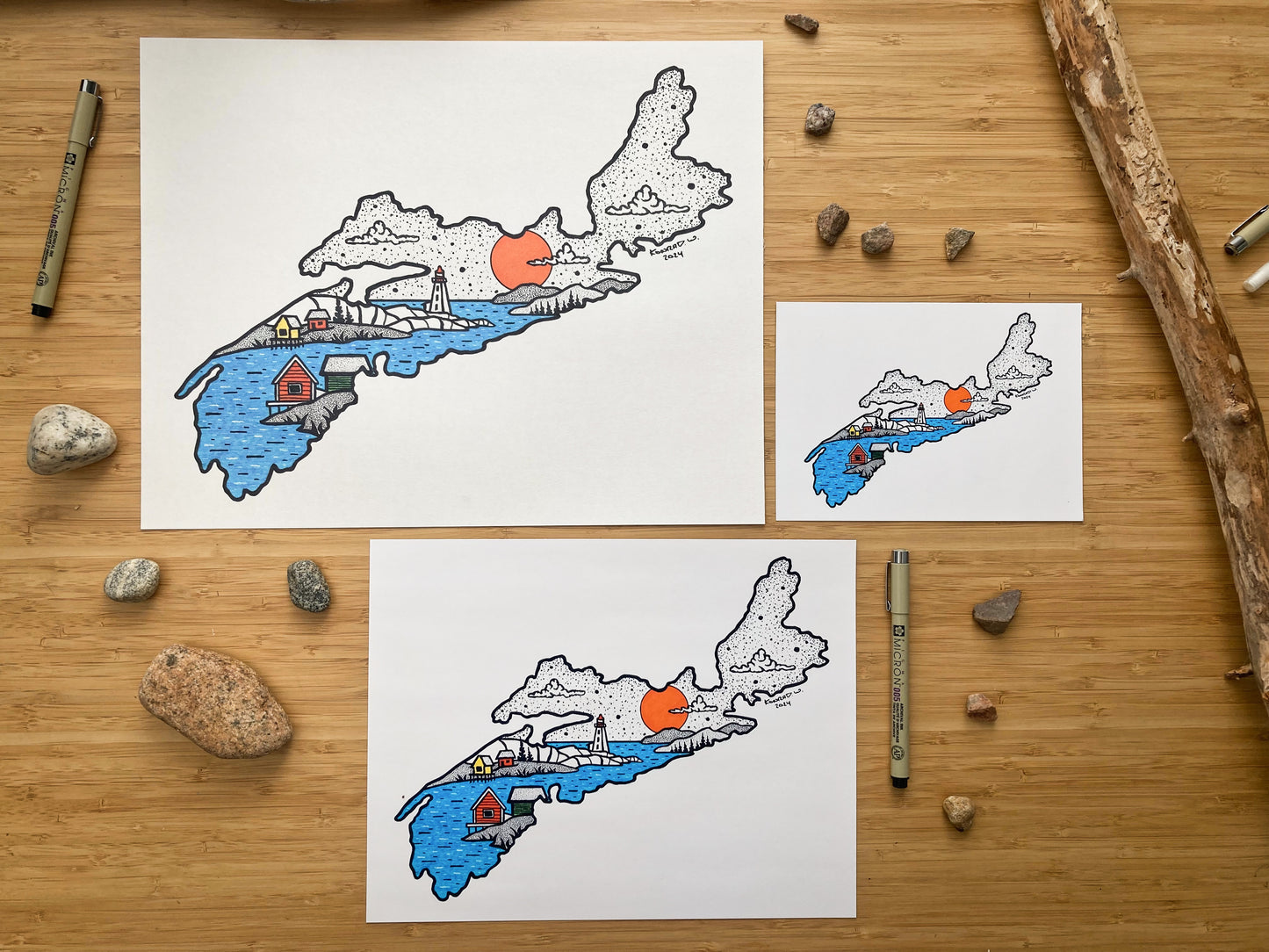 The Province of Nova Scotia - Pen and Ink PRINT