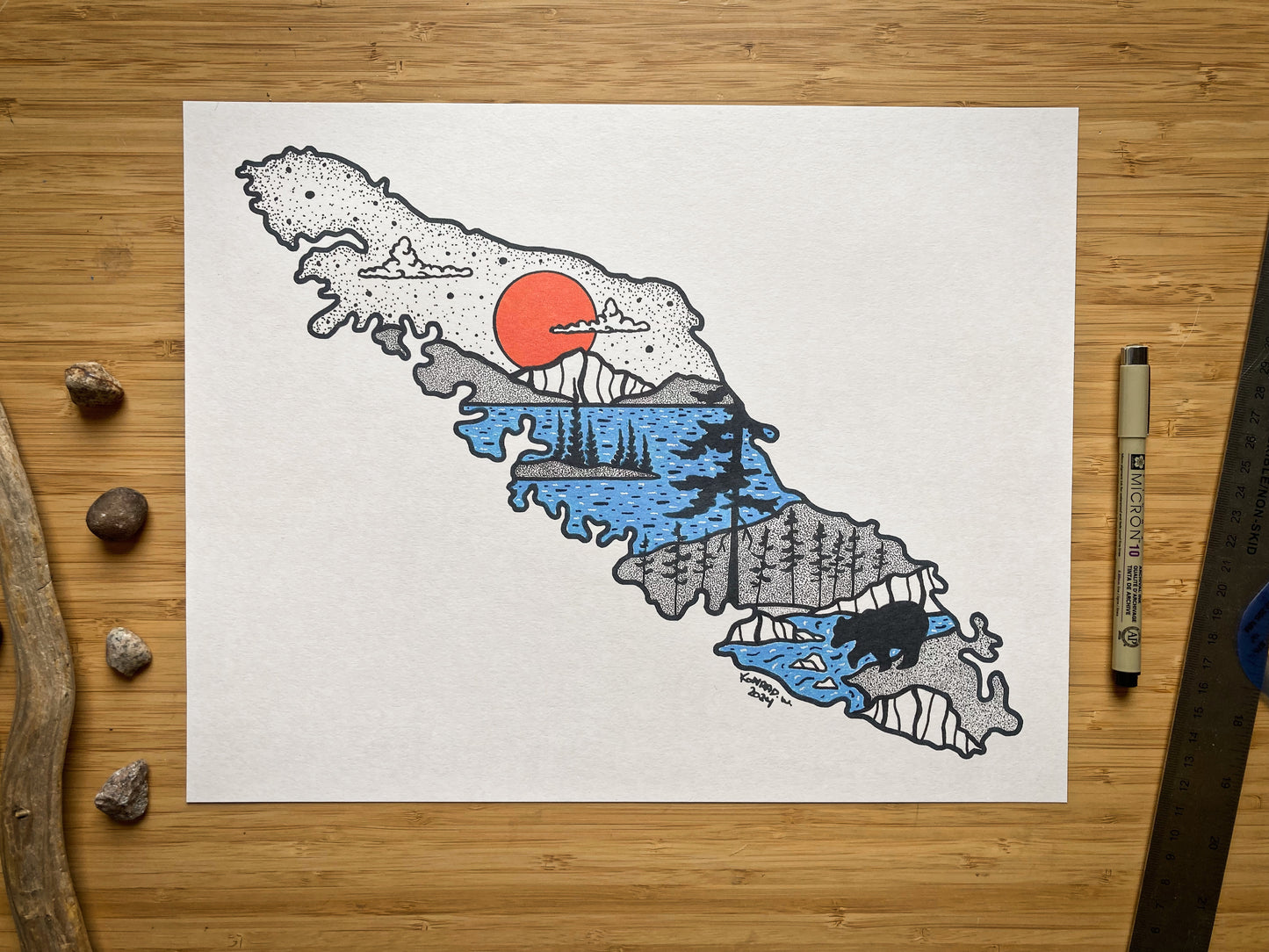 Vancouver Island - Pen and Ink PRINT