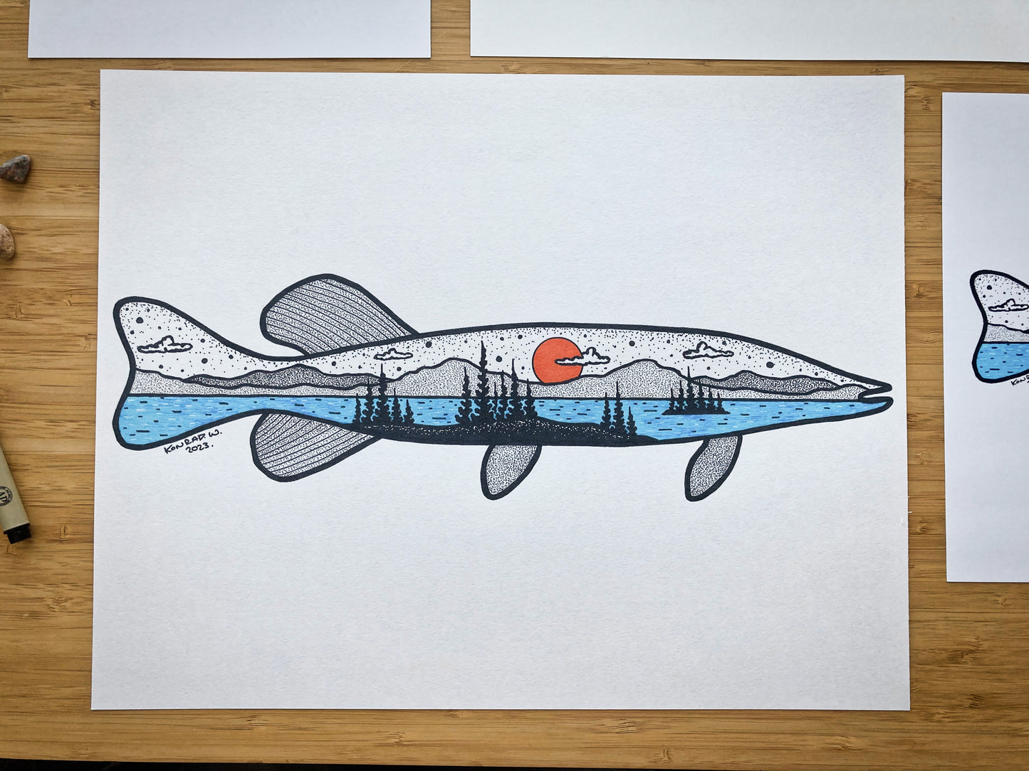 Pike - Pen and Ink PRINT