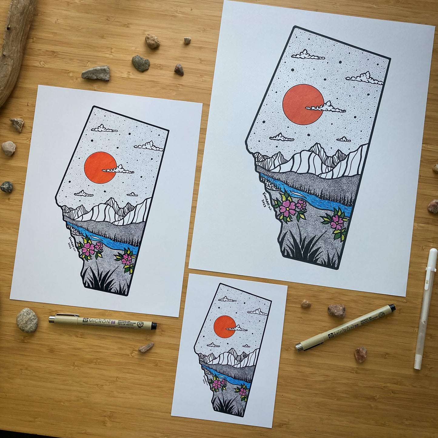 The Province of Alberta - Pen and Ink PRINT