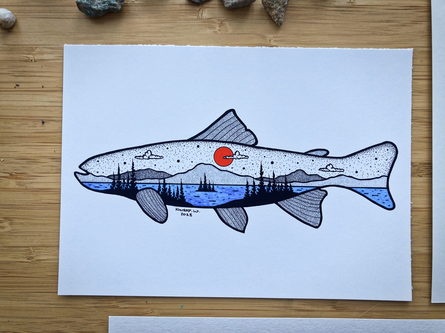 Lake Trout - Pen and Ink PRINT
