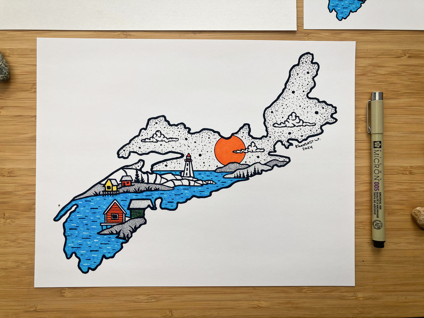 The Province of Nova Scotia - Pen and Ink PRINT