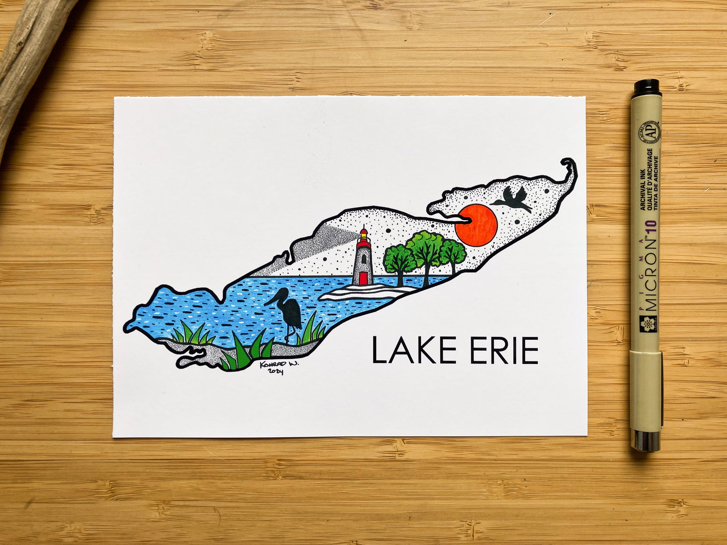 Lake Erie - Pen and Ink PRINT