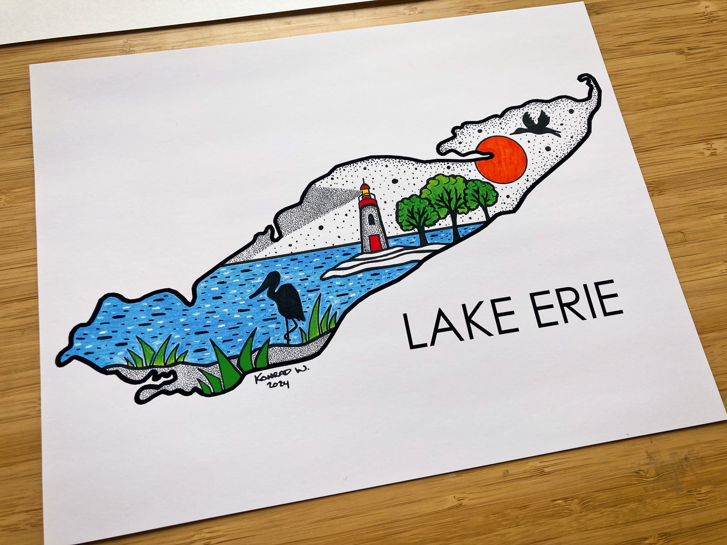 Lake Erie - Pen and Ink PRINT