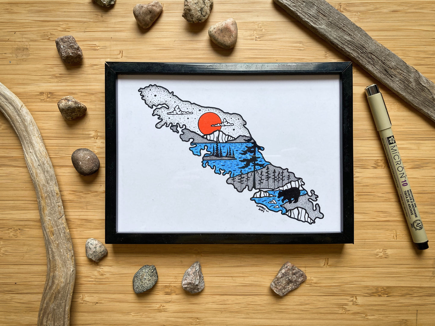 Vancouver Island - Pen and Ink PRINT