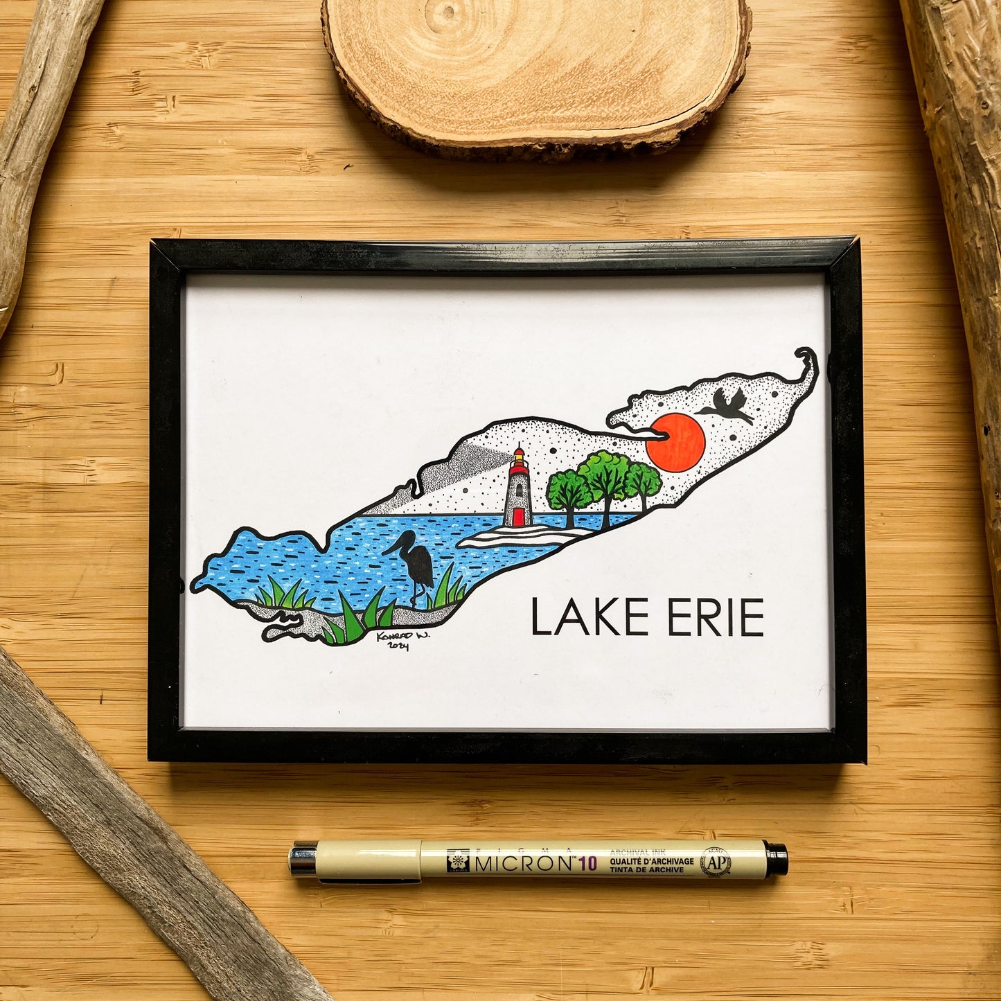 Lake Erie - Pen and Ink PRINT