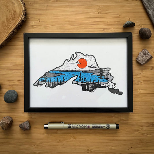 Casque Isles Lake Superior - Pen and Ink PRINT