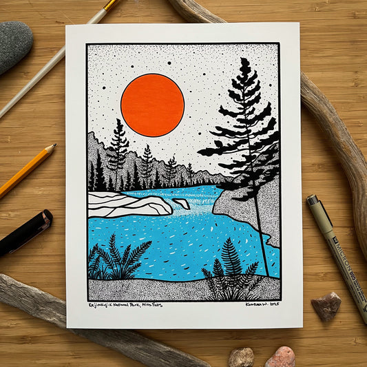 Kejimkujik National Park, Mills Falls - Pen and Ink PRINT