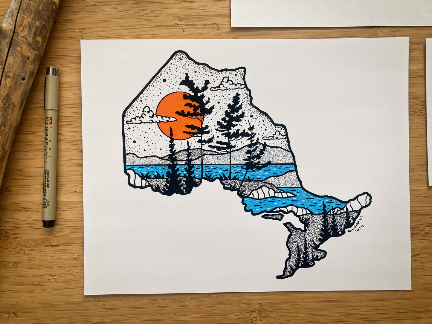 The Province of Ontario - Pen and Ink PRINT