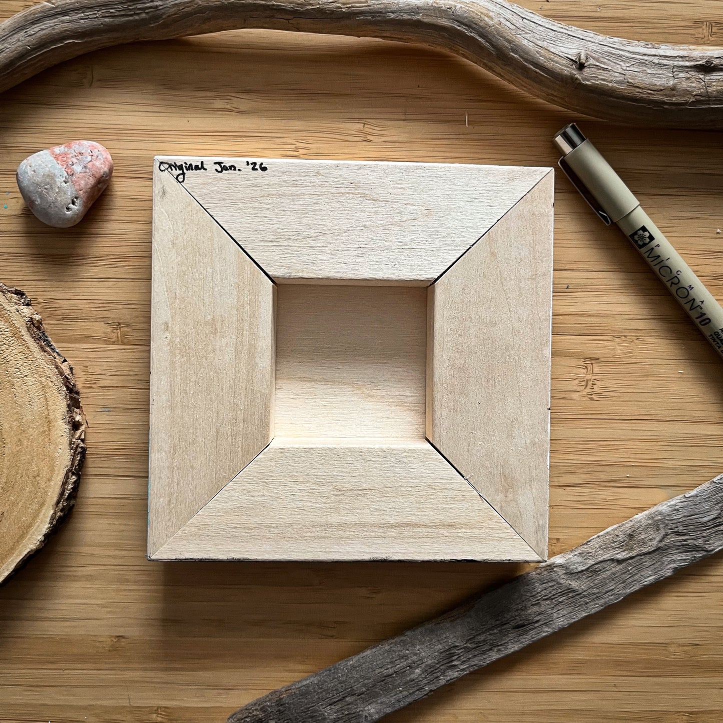 Agawa Rock - ORIGINAL 5x5 Wood Panel Illustration