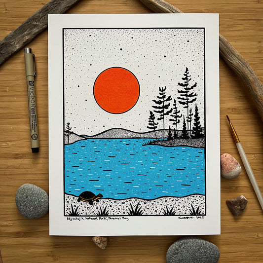 Kejimkujik National Park, Jeremys Bay - Pen and Ink PRINT