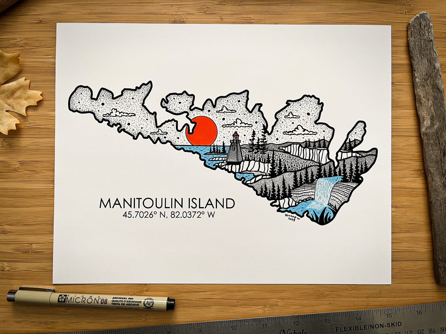 Manitoulin Island (2025 Design) - Pen and Ink PRINT