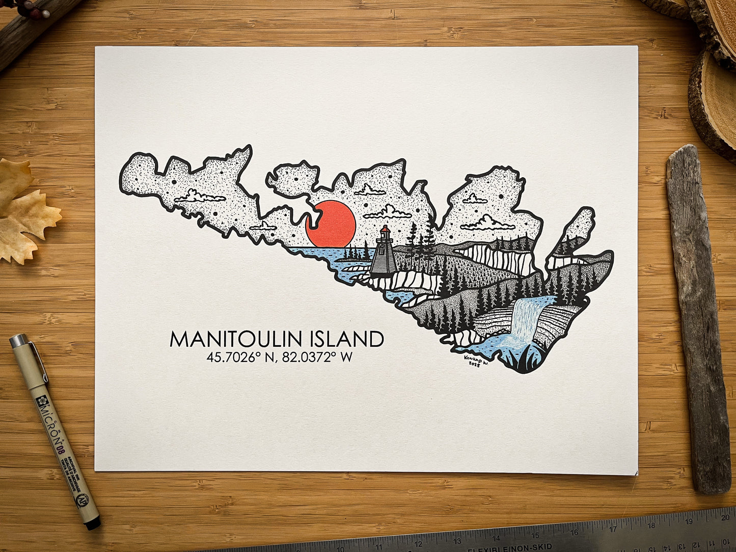Manitoulin Island (2025 Design) - Pen and Ink PRINT