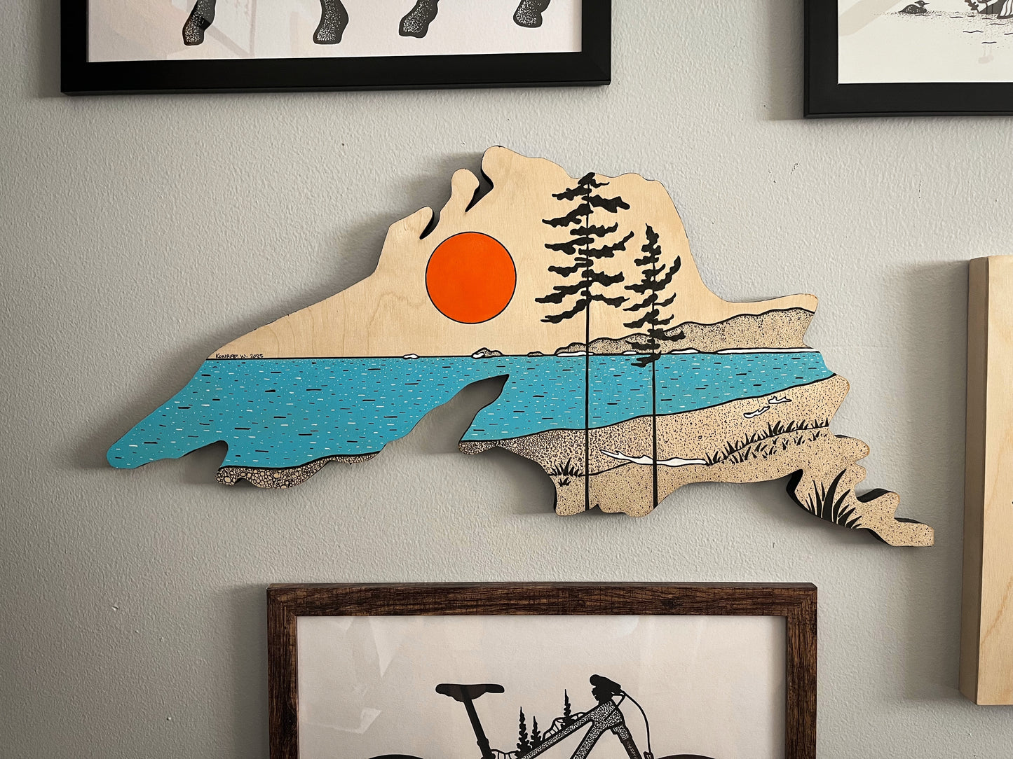 Agawa Bay - ORIGINAL 10x23 Lake Superior Wooden Cut Out