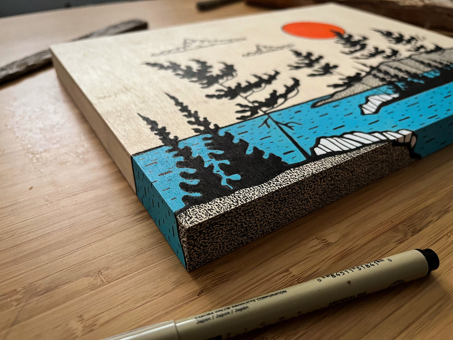 Bay of Dreams - ORIGINAL 9x12 Wood Panel Illustration