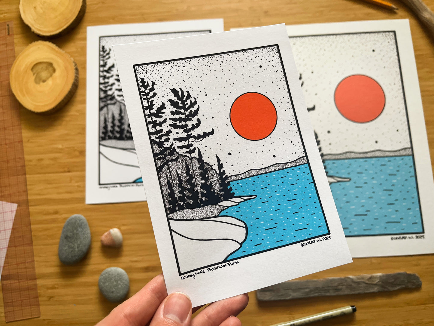 Grundy Lake Provincial Park - Pen and Ink PRINT