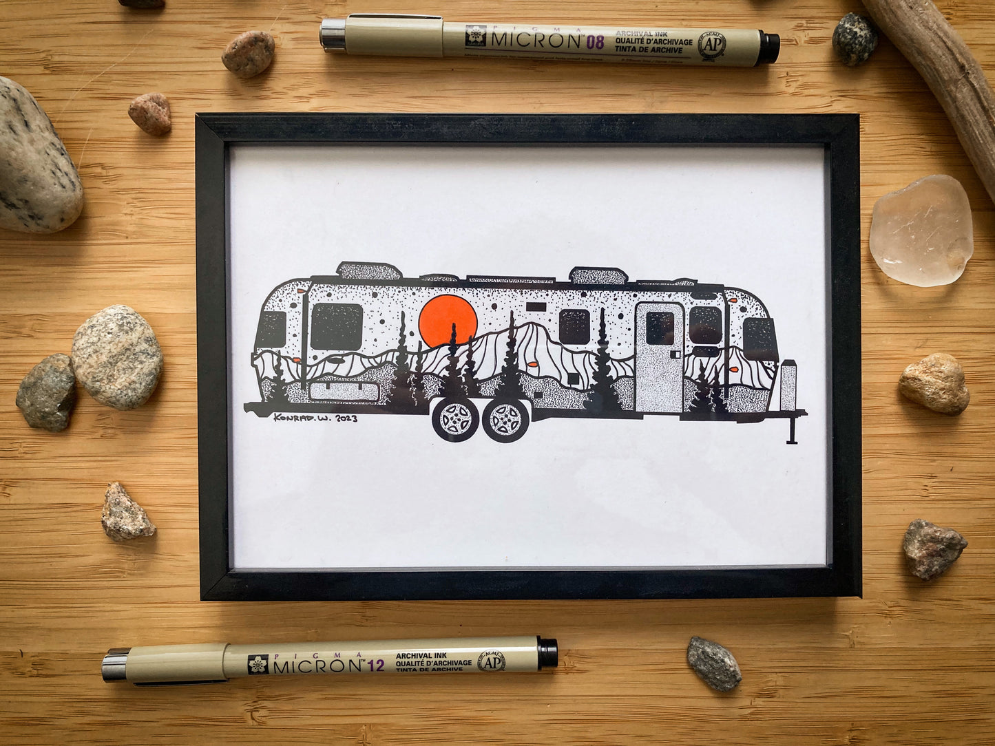 Airstream Trailer - Pen and Ink PRINT (2023)