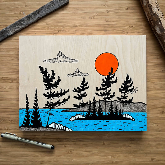 Bay of Dreams - ORIGINAL 9x12 Wood Panel Illustration