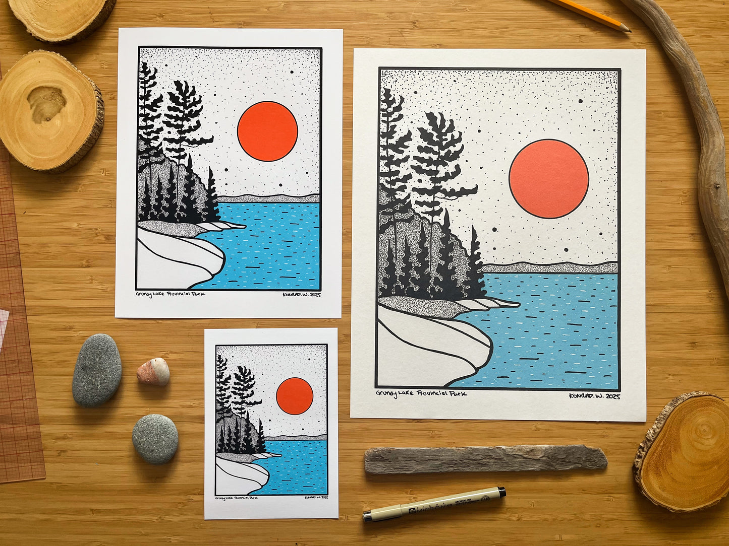 Grundy Lake Provincial Park - Pen and Ink PRINT