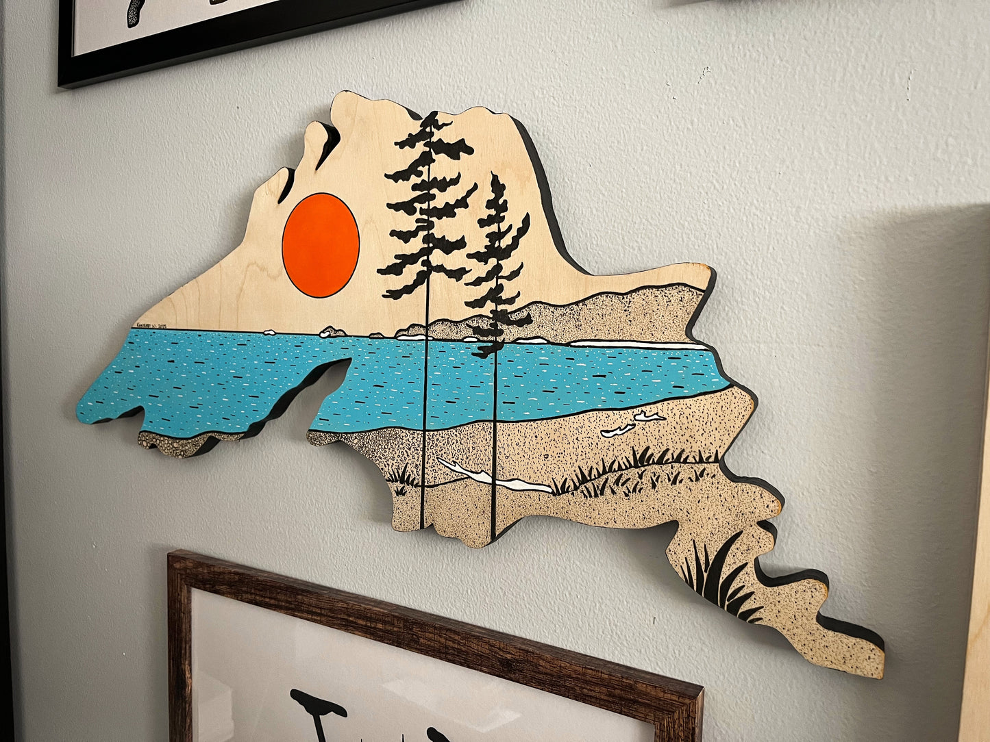 Agawa Bay - ORIGINAL 10x23 Lake Superior Wooden Cut Out