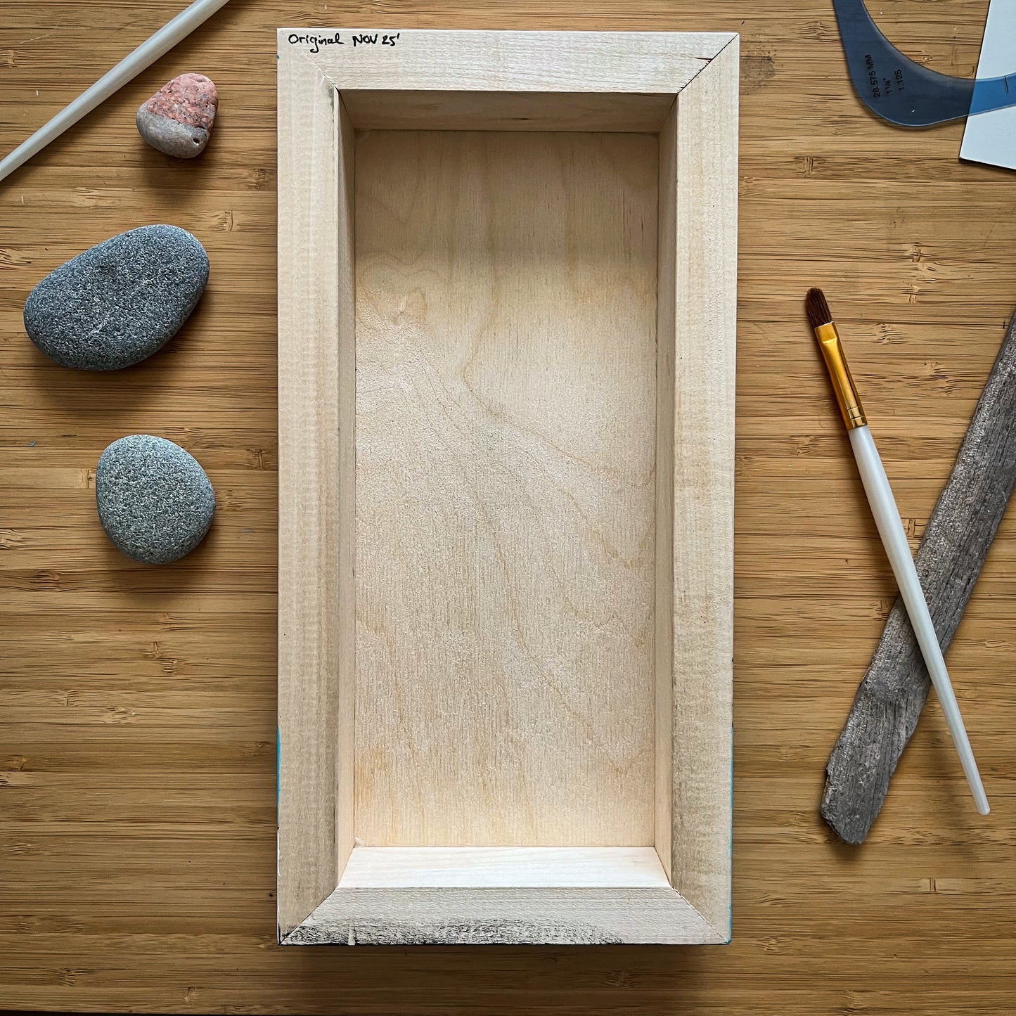 The Red Moon Pine - ORIGINAL 6x16 Wood Panel Illustration