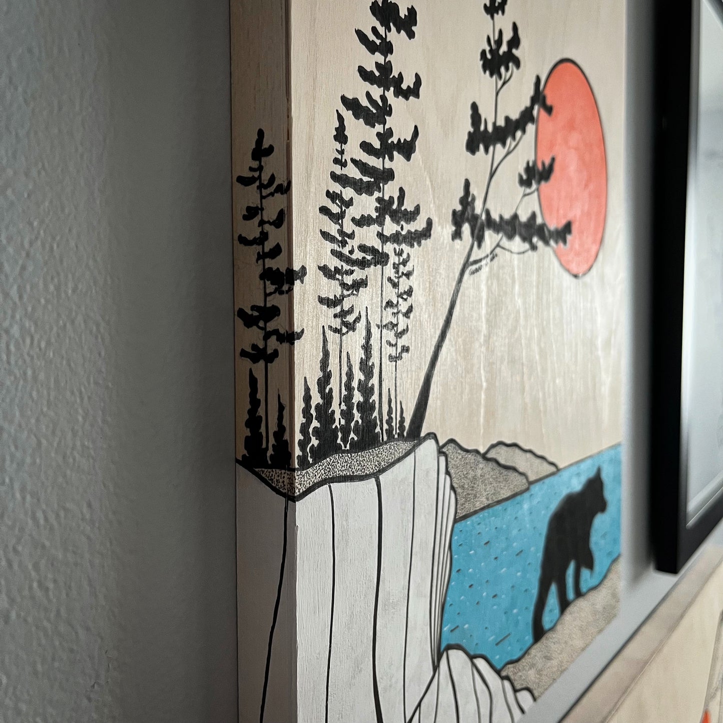 The Shore Bear - ORIGINAL 12x16 Wood Panel Illustration