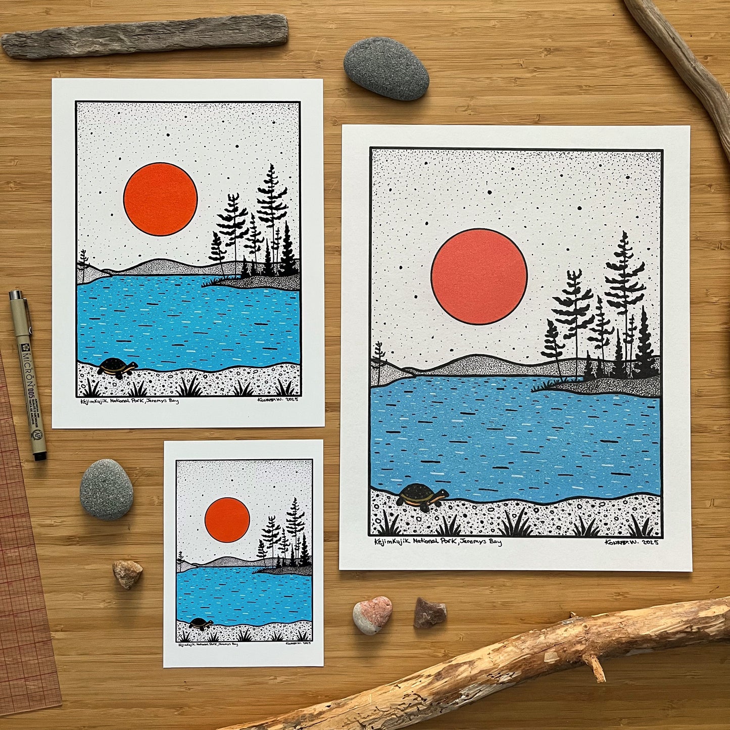 Kejimkujik National Park, Jeremys Bay - Pen and Ink PRINT