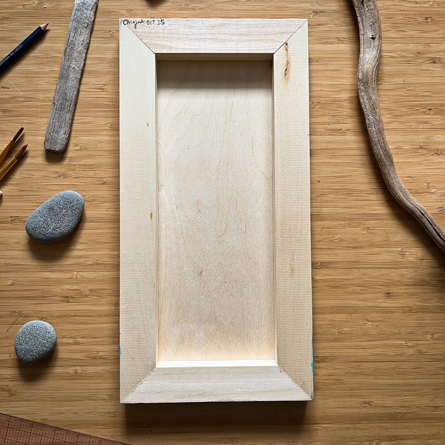 The Trees Along The Shore - ORIGINAL 6x16 Wood Panel Illustration