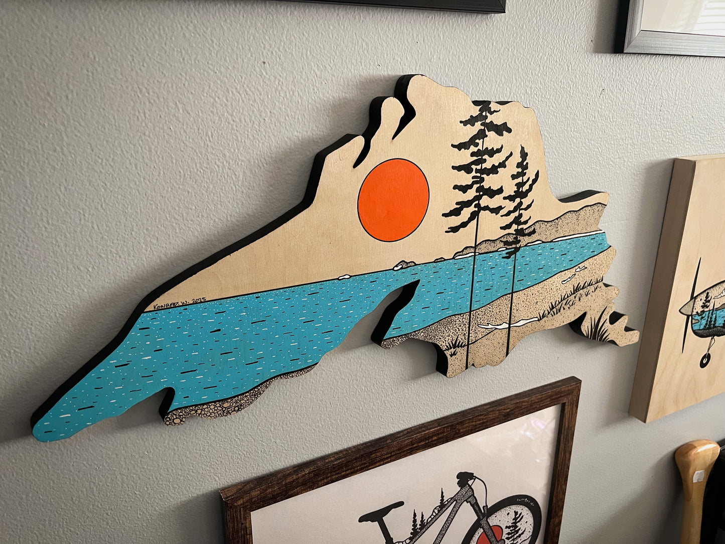 Agawa Bay - ORIGINAL 10x23 Lake Superior Wooden Cut Out