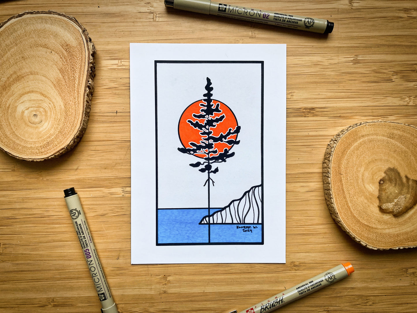 Lake Superior Pine - Pen and Ink PRINT