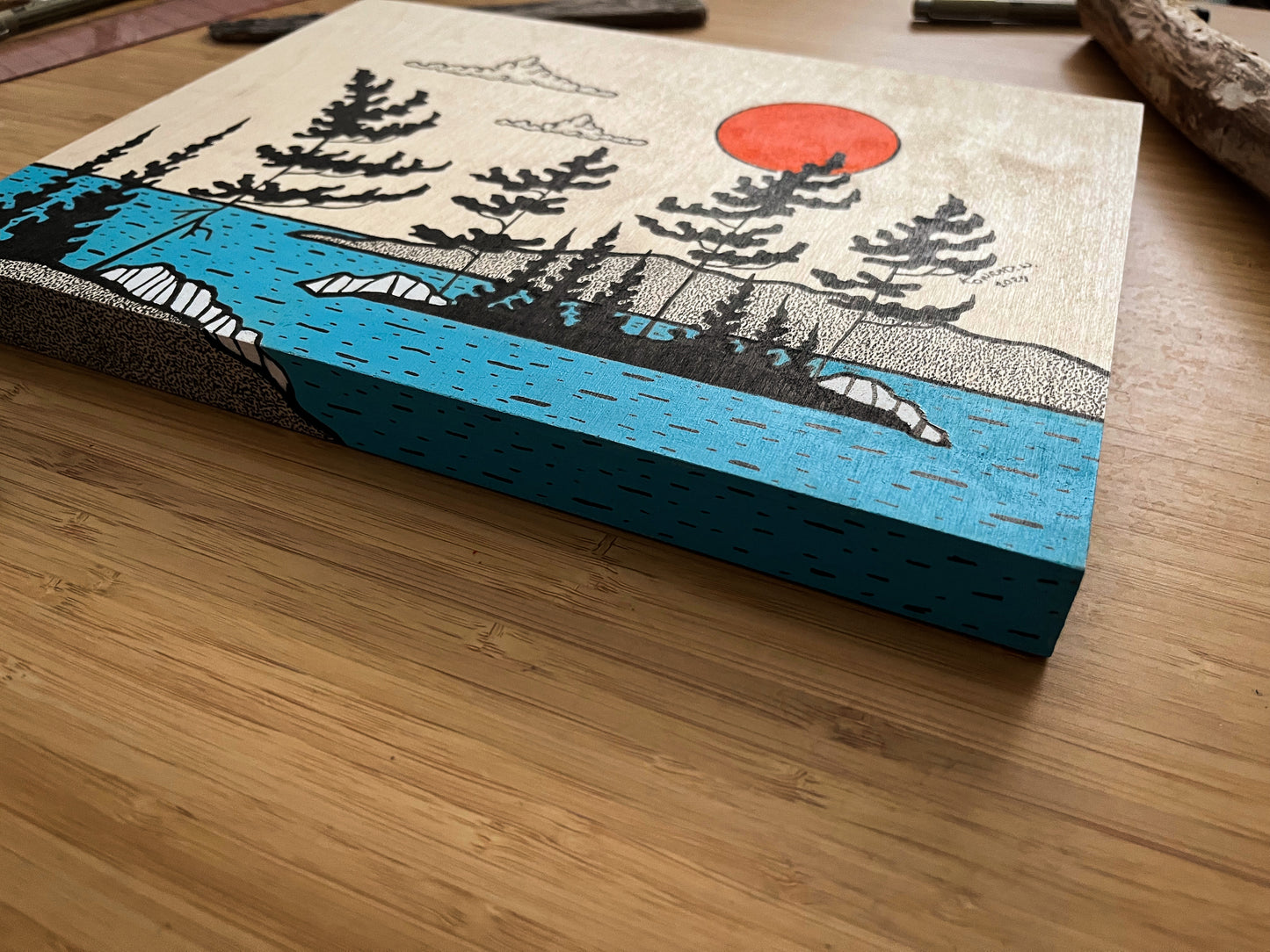 Bay of Dreams - ORIGINAL 9x12 Wood Panel Illustration