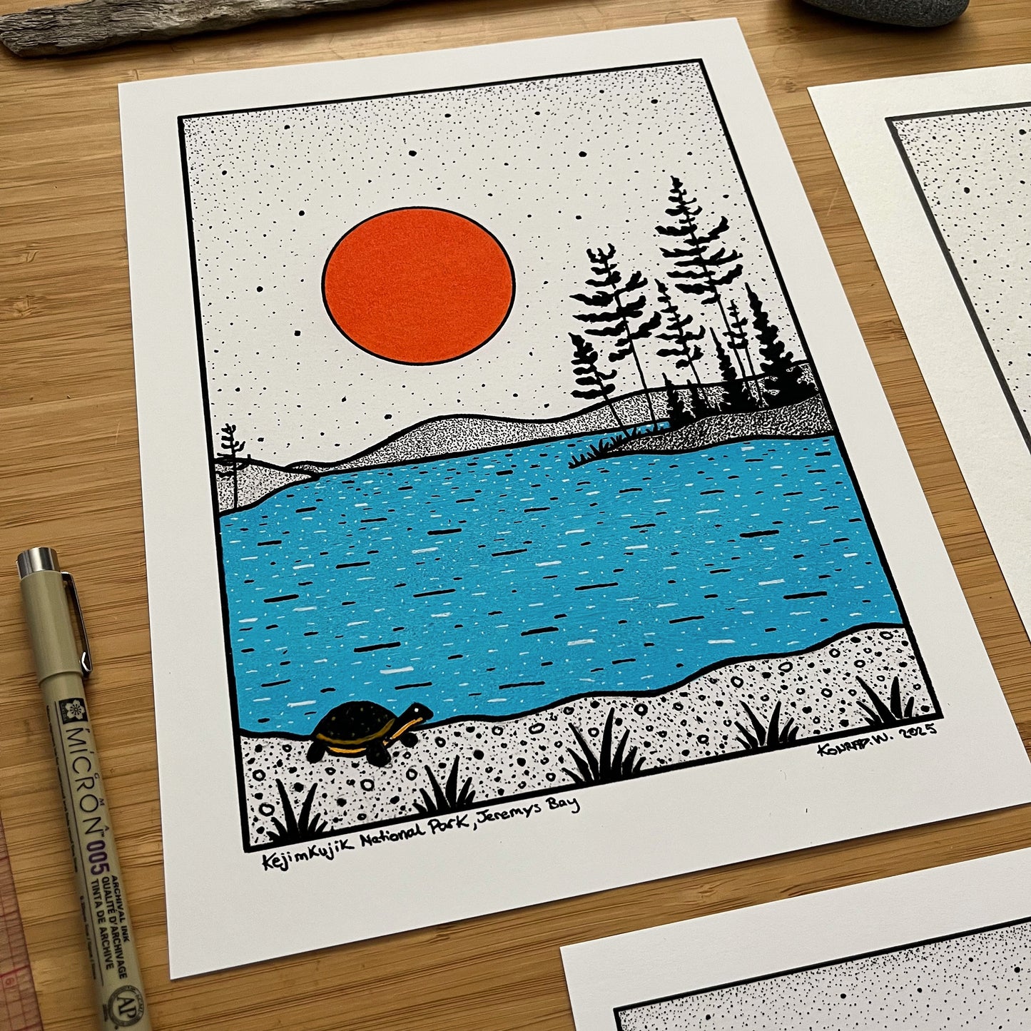 Kejimkujik National Park, Jeremys Bay - Pen and Ink PRINT