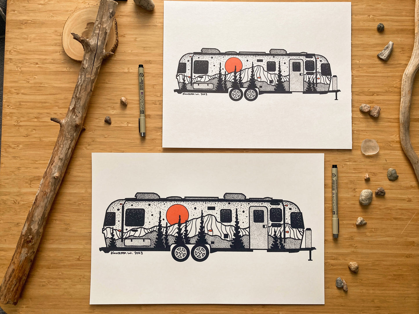Airstream Trailer - Pen and Ink PRINT (2023)