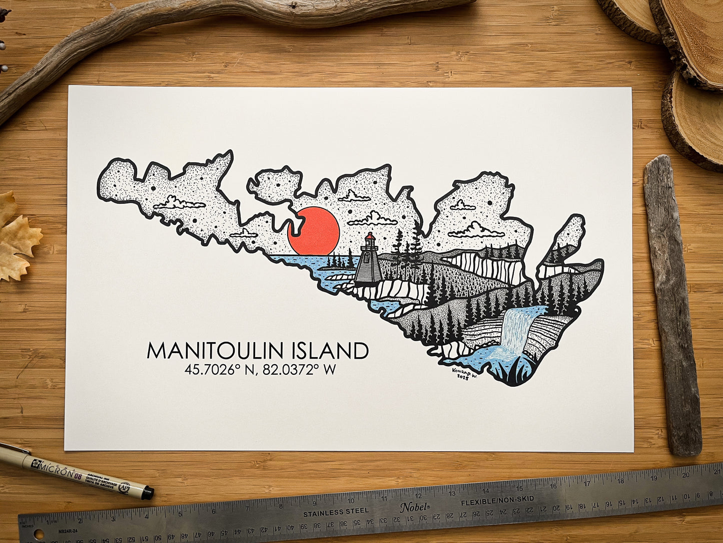 Manitoulin Island (2025 Design) - Pen and Ink PRINT