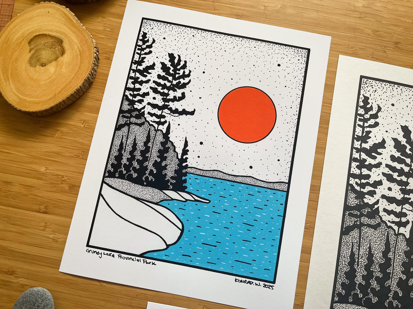 Grundy Lake Provincial Park - Pen and Ink PRINT
