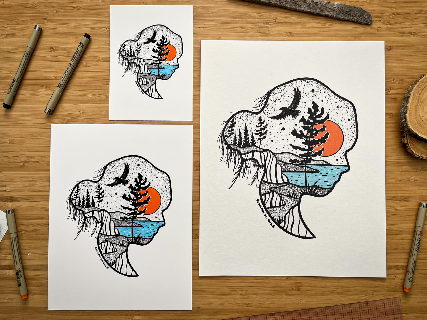 Nature Girl (2025) - Pen and Ink PRINT