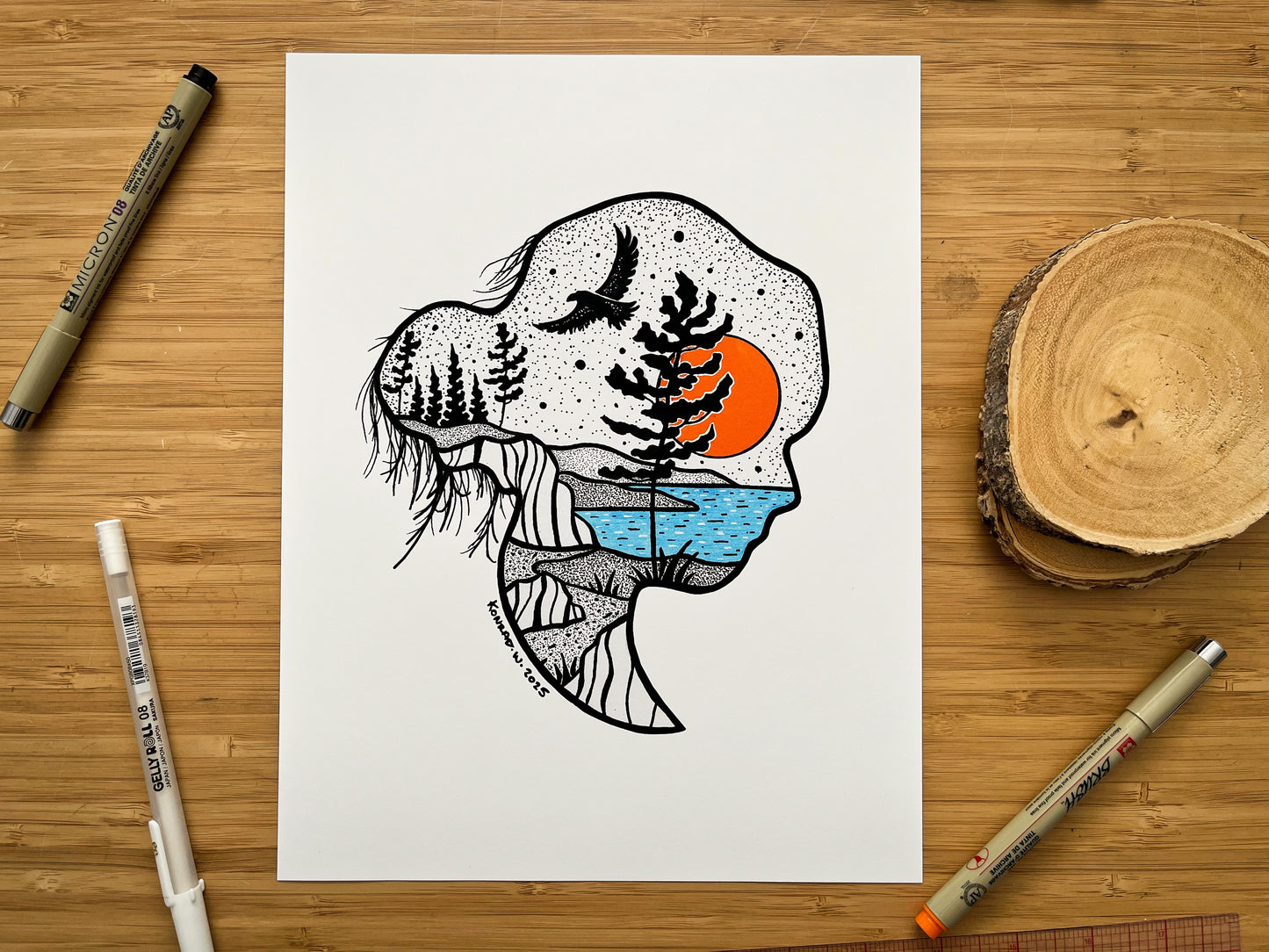 Nature Girl (2025) - Pen and Ink PRINT