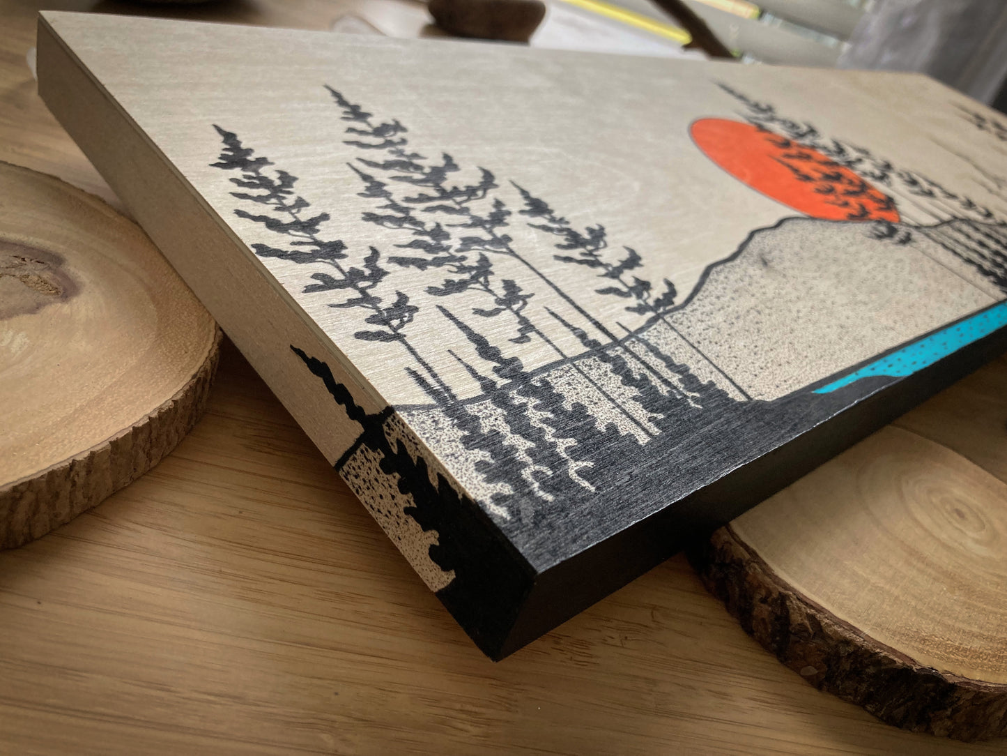 A Northern Panorama - ORIGINAL 8x24 Wood Panel Illustration