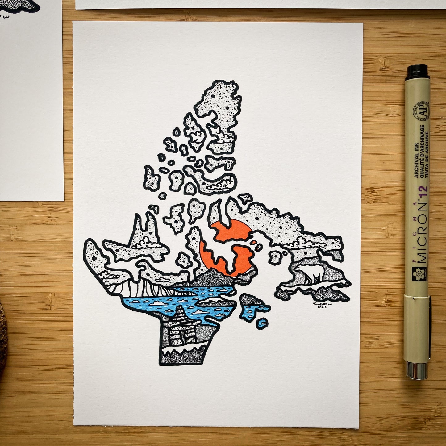 Nunavut Territory - Pen and Ink PRINT