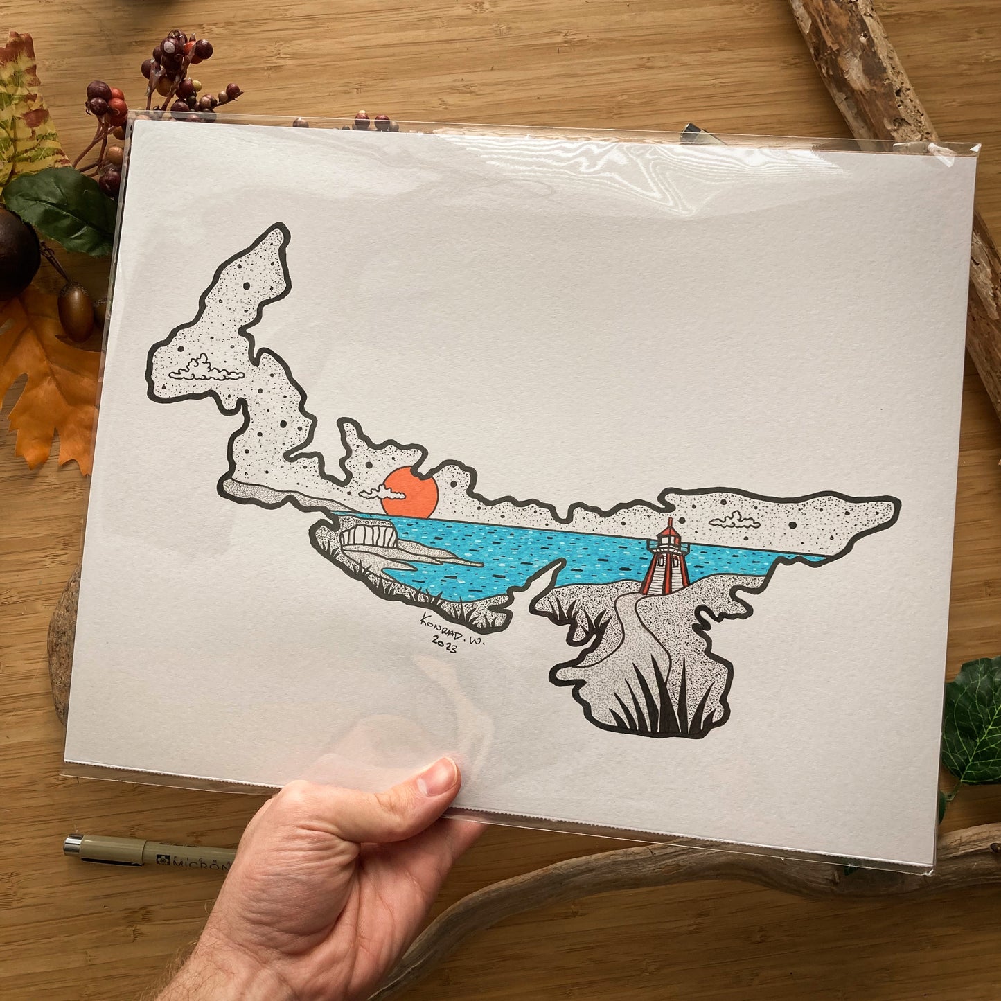 The Province of Prince Edward Island - 11x14 ORIGINAL Pen and Ink Illustration