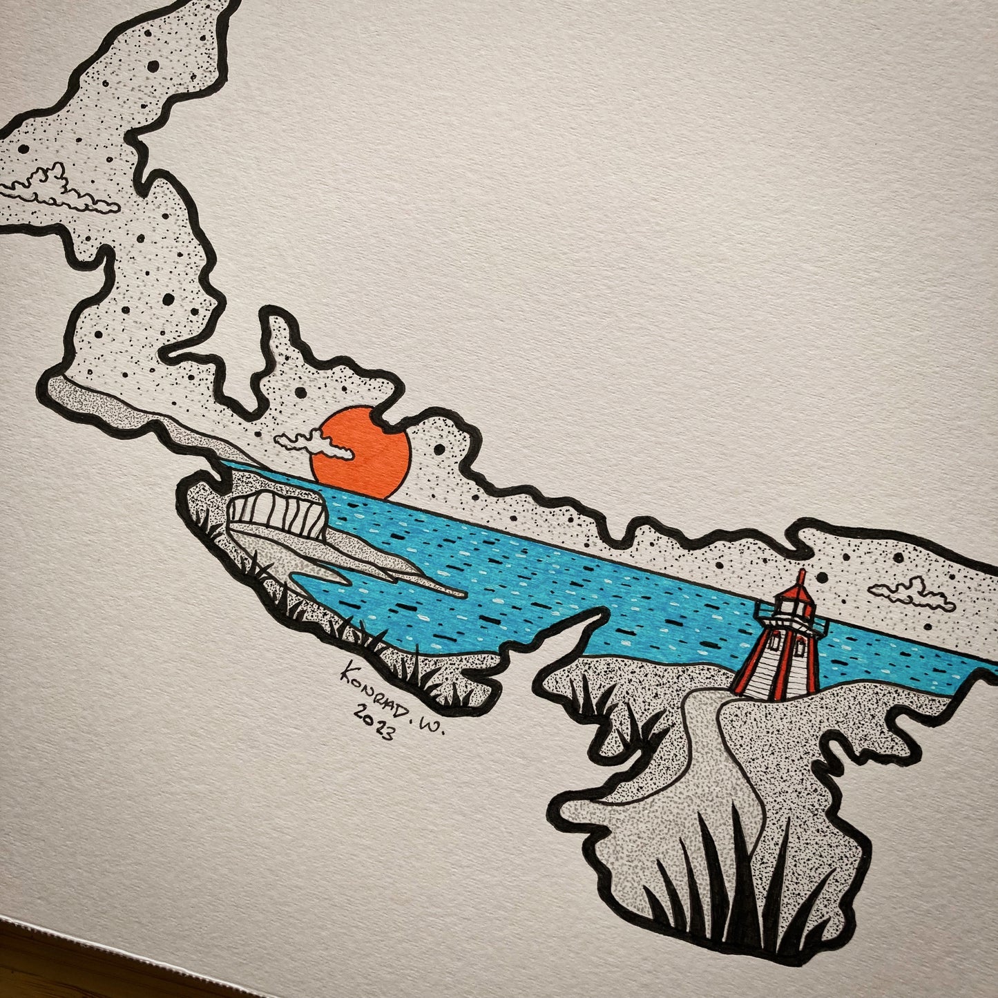 The Province of Prince Edward Island - 11x14 ORIGINAL Pen and Ink Illustration
