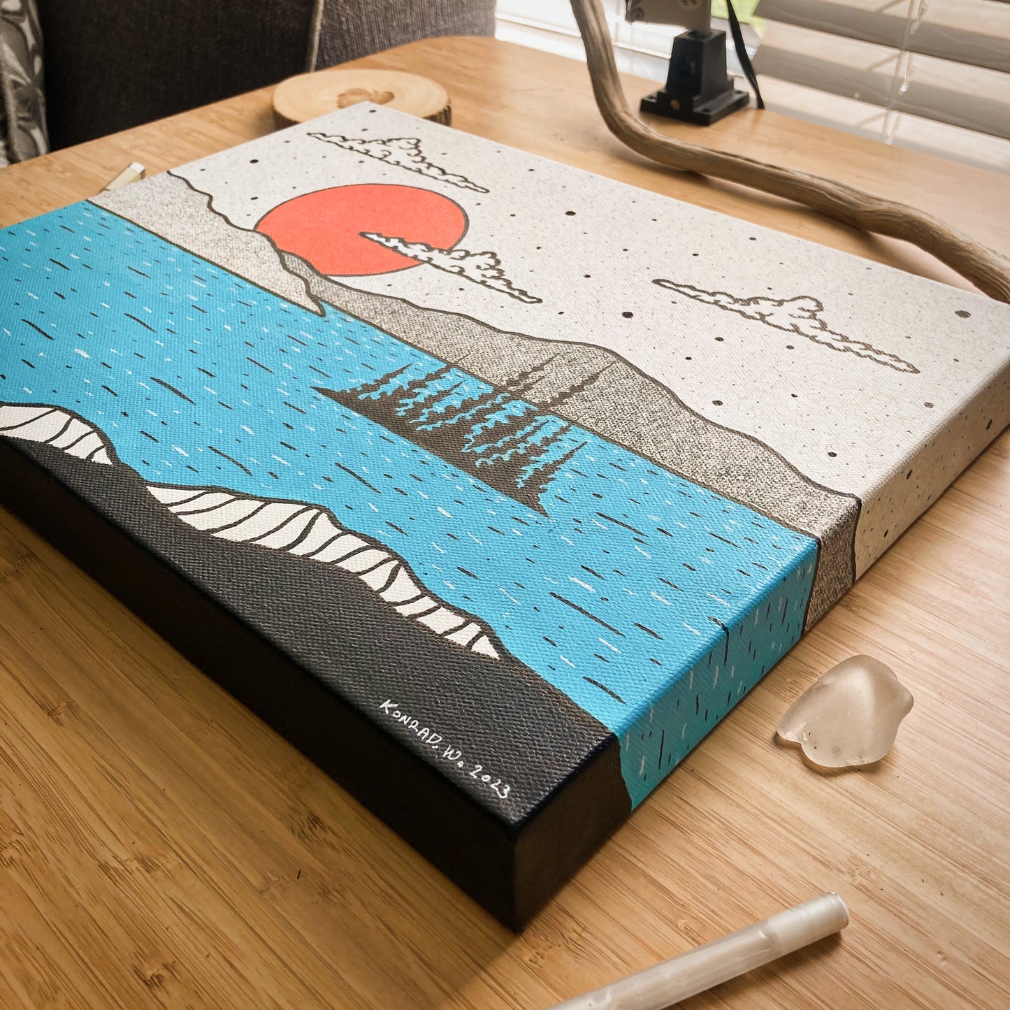 Lake Life - ORIGINAL 11x14 Canvas Illustration