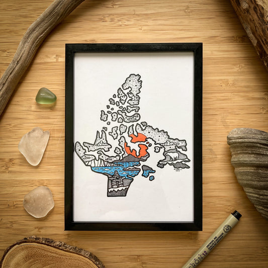 Nunavut Territory - Pen and Ink PRINT