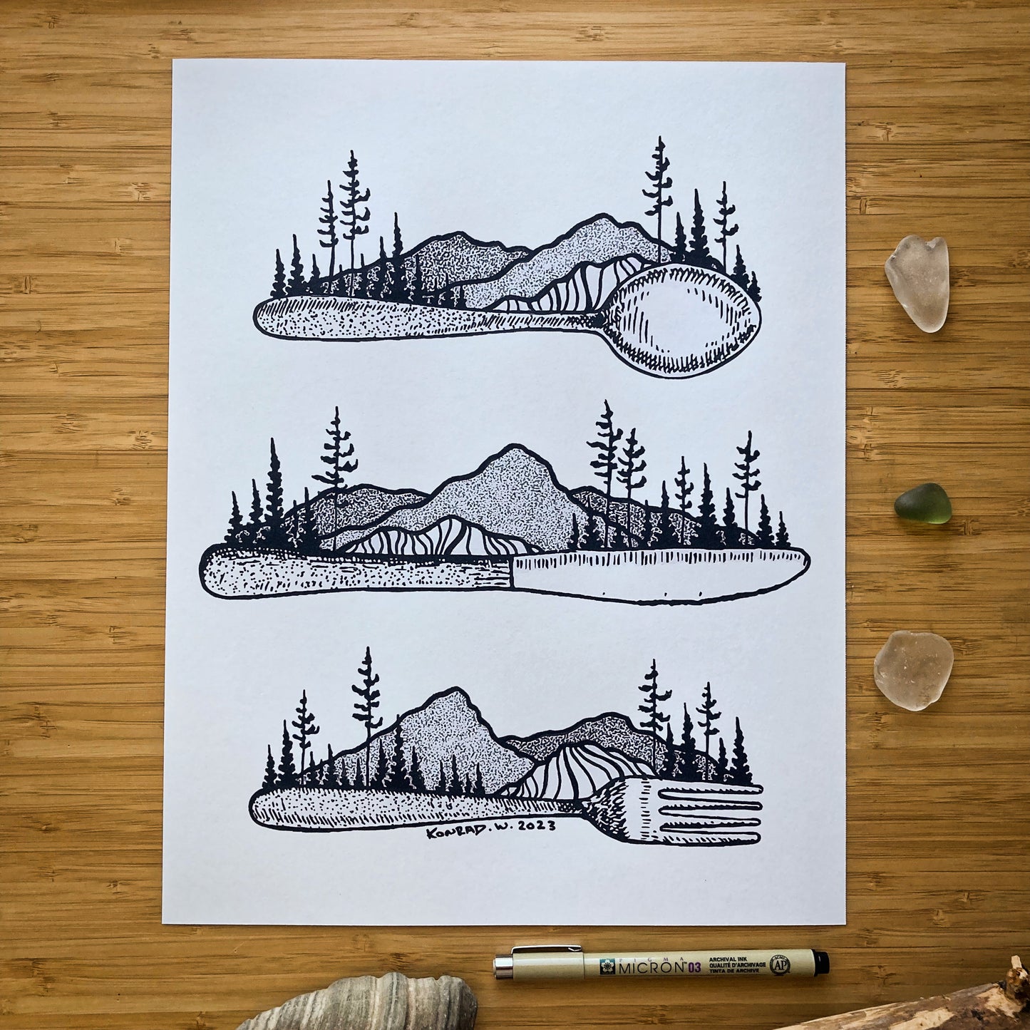 Cutlery - Pen and Ink PRINT